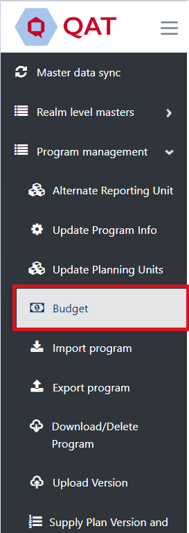 Budget sidebar