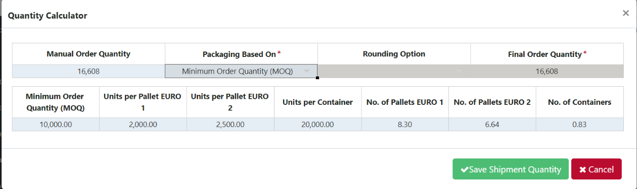 Shipment Batch Details