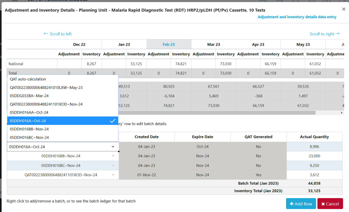 Figure 112: Batches Affecting Final Inventory Pop-up