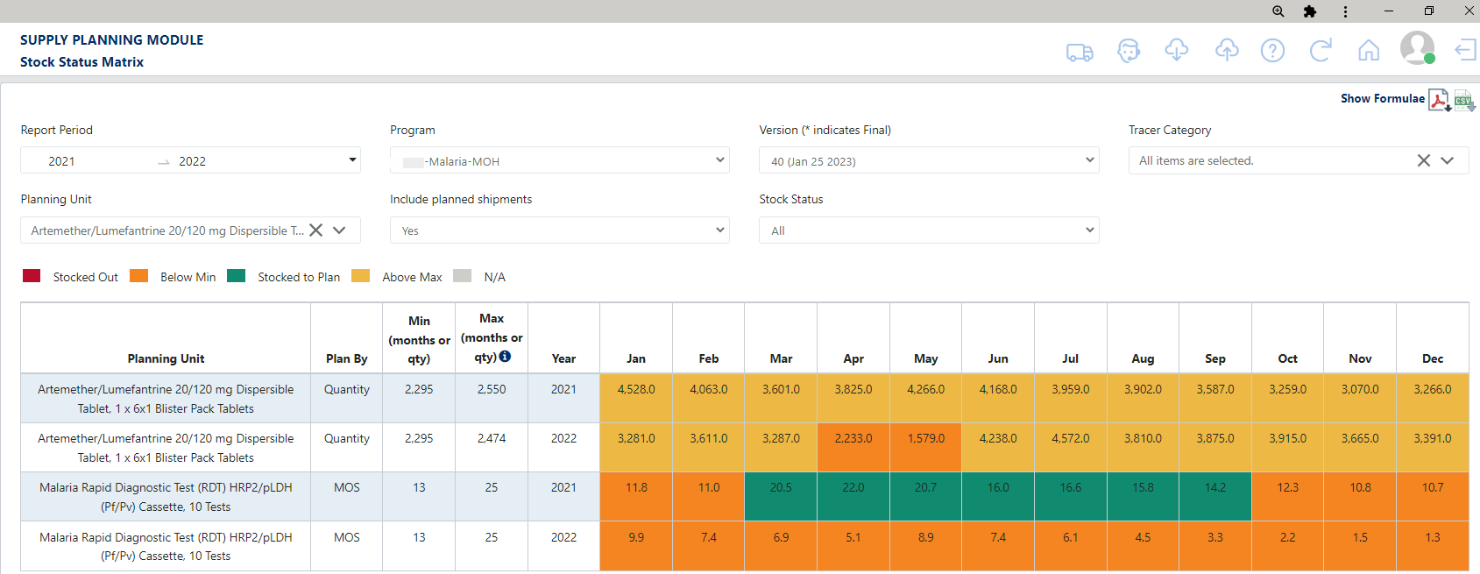 Figure 131: Stock Status Snapshot Report