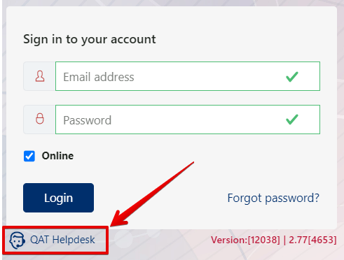 A screenshot of a login screen Description automatically generated