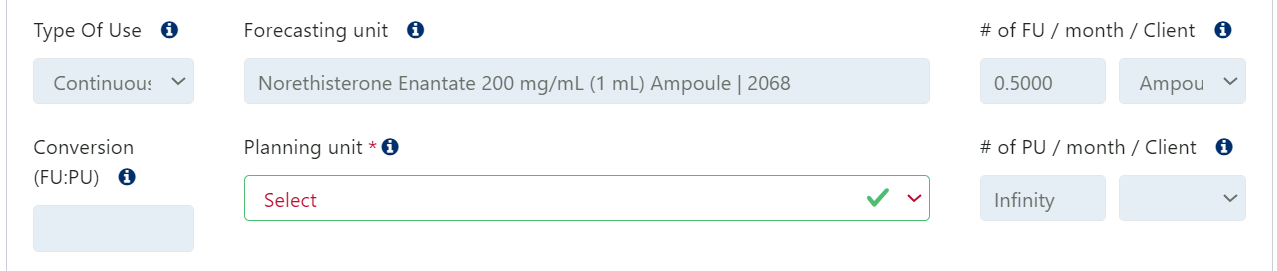 PU Dropdown Selection