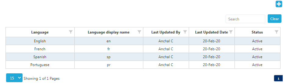 List of Languages