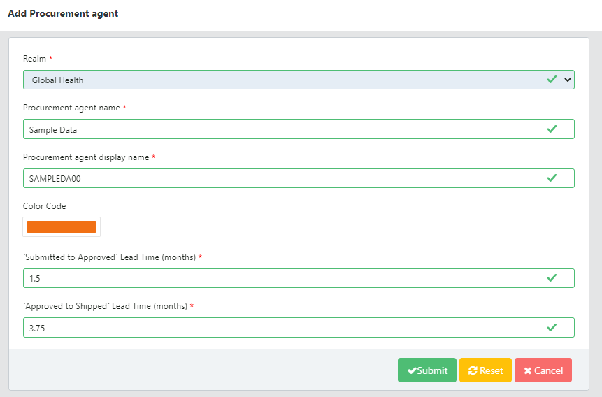 Add Procurement Agent