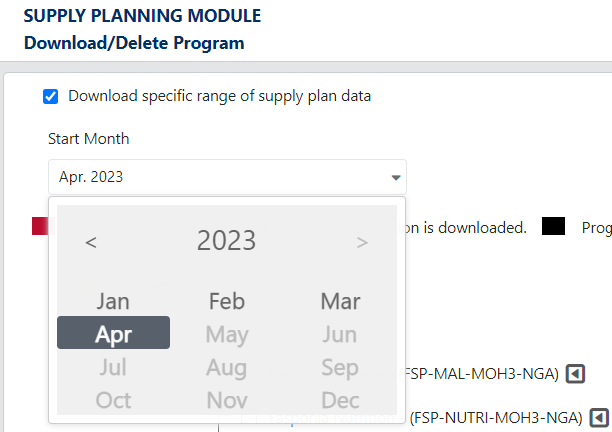 Download specific range of data