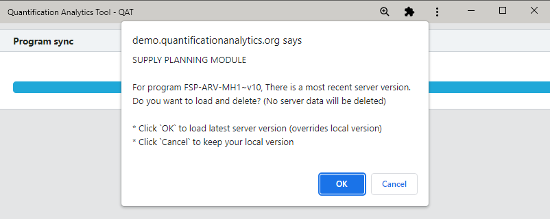 More recent server warning
