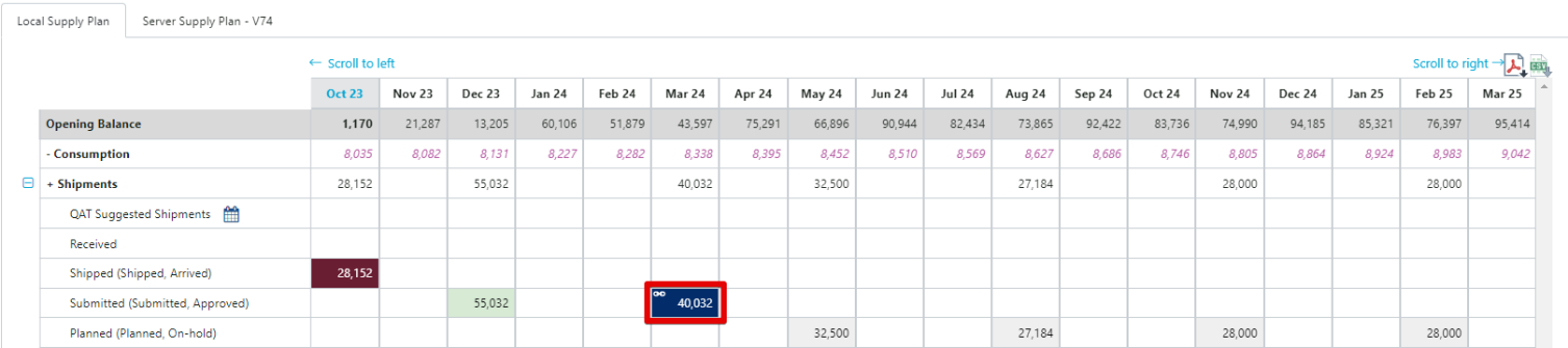 View ERP Shipments in Supply Plan