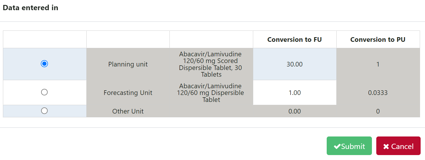 Figure 163: Pop-up for Choosing How Data is Entered