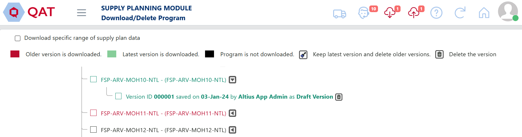 Load Program Screen
