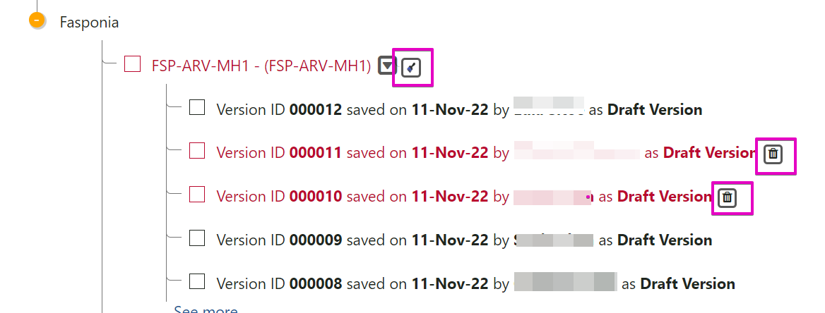 Download Screen Version Tree – clean up and delete icons