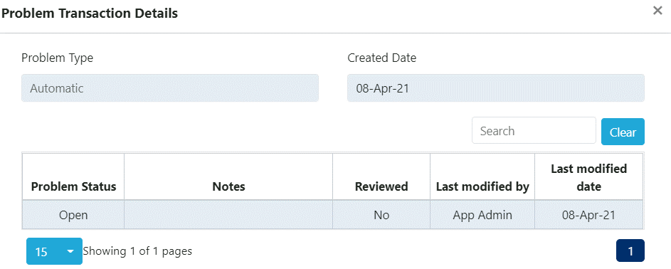Figure 126: Problem Transaction Details