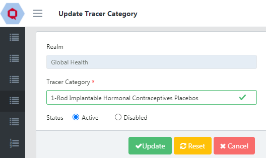 Update Tracer Category
